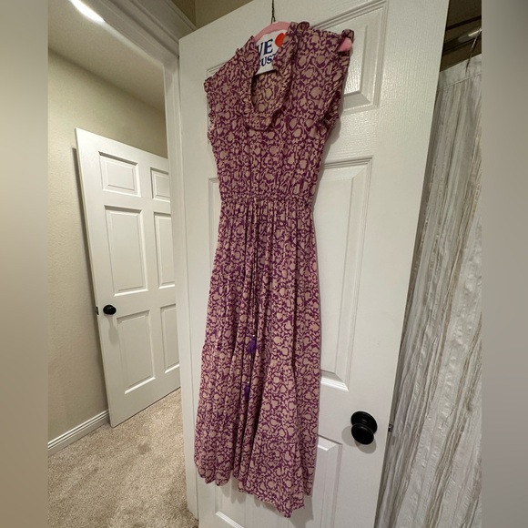 Bohemian purple and cream maxi dress - Picture 4 of 8
